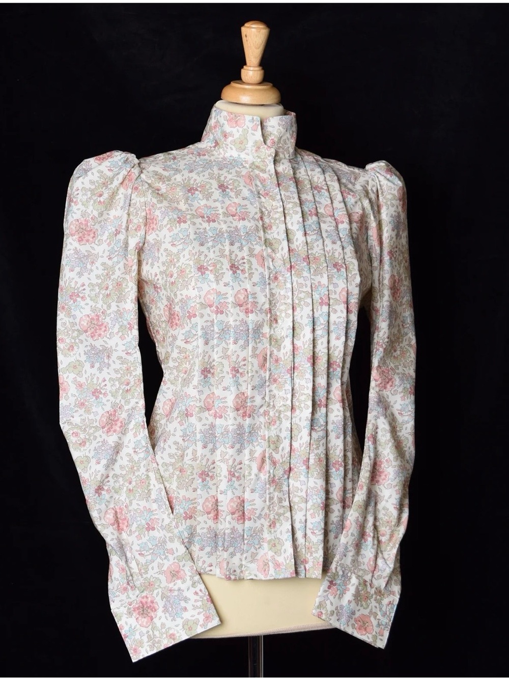Vintage Liberty of London Victorian Inspired Tailored Floral Blouse Small